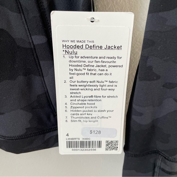 NWT Lululemon Hooded Define Jacket *Nulu Heritage Camo Deep Coal Multi Size 4 - Picture 5 of 8